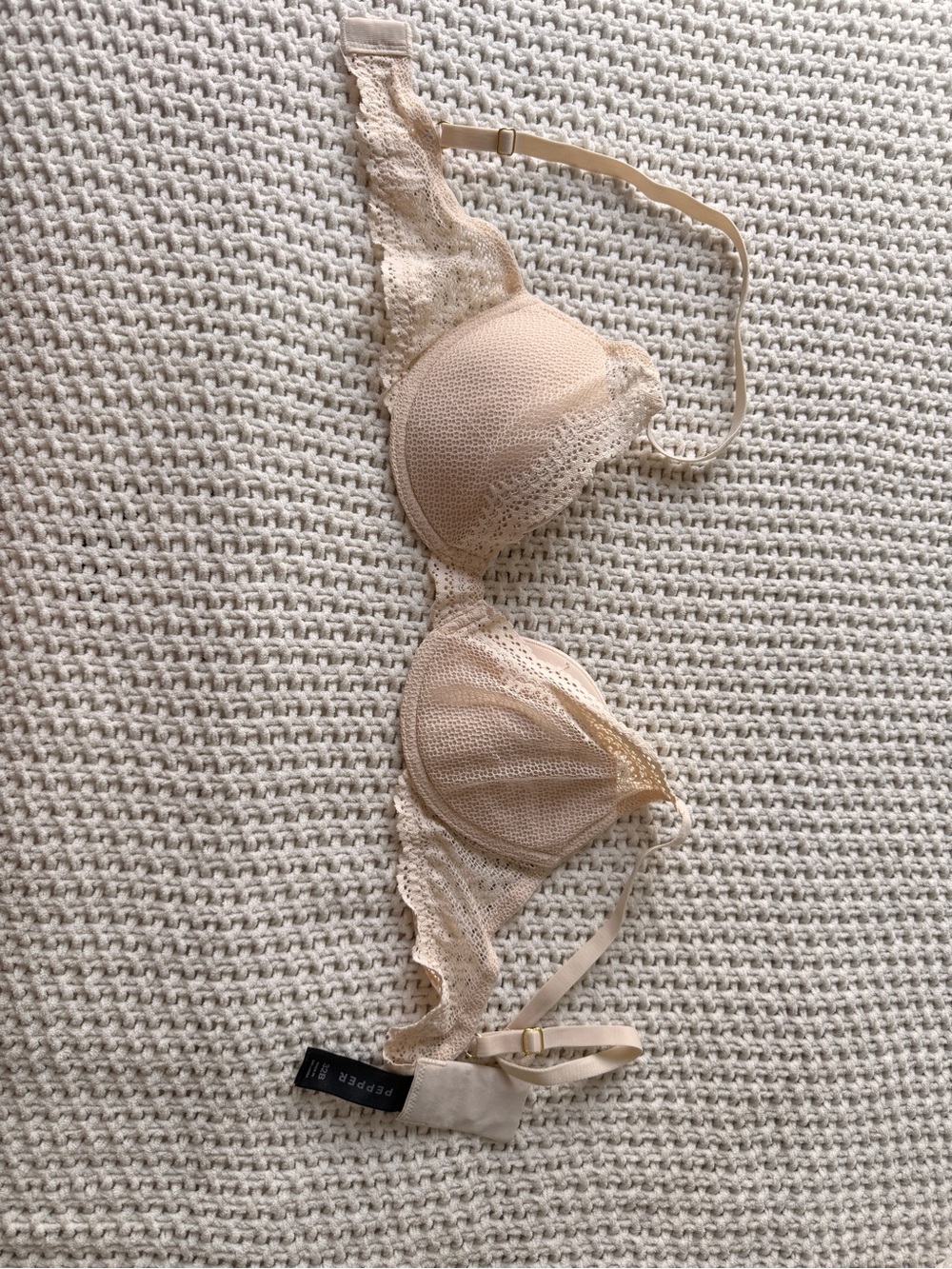Sheer Lace Nude Bra with Light Padding - Women Intimates & Sleepwear